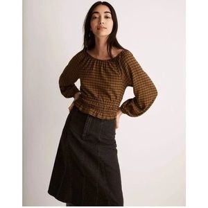 Madewell plaid scoop neck NWT